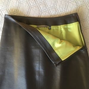 Brown leather Tahari skirt